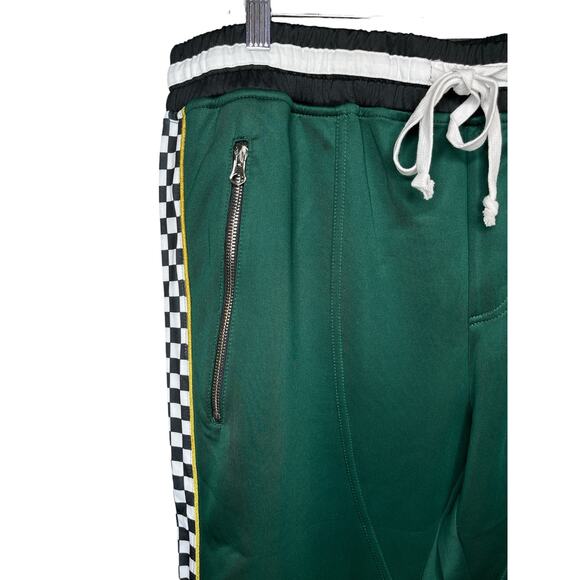 Karter Collection Checkered Track Jogger Athletic Pants 2XL Green - Picture 6 of 10